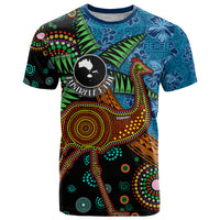 Fiji and Australia T Shirt Palm Tree and Abogirinal Emu