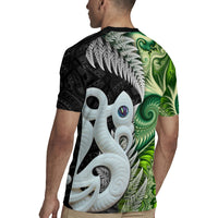 New Zealand Koru Natural Rugby Jersey Manaia and Silver Fern Maori Pattern