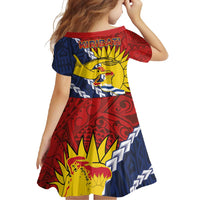Kiribati Independence Day Family Matching Long Sleeve Bodycon Dress and Hawaiian Shirt Polynesian and Melanesian Art Tattoo