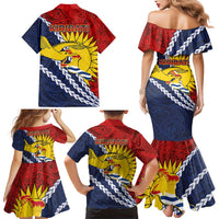 Kiribati Independence Day Family Matching Mermaid Dress and Hawaiian Shirt Polynesian and Melanesian Art Tattoo