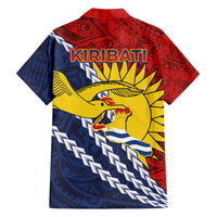 Kiribati Independence Day Family Matching Off The Shoulder Long Sleeve Dress and Hawaiian Shirt Polynesian and Melanesian Art Tattoo