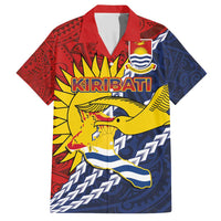 Kiribati Independence Day Family Matching Short Sleeve Bodycon Dress and Hawaiian Shirt Polynesian and Melanesian Art Tattoo