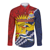 Kiribati Independence Day Long Sleeve Button Shirt Polynesian and Melanesian Art Tattoo