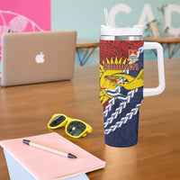 Kiribati Independence Day Tumbler With Handle Polynesian and Melanesian Art Tattoo