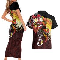Papua New Guinea 2025 Couples Matching Short Sleeve Bodycon Dress and Hawaiian Shirt 50th Independence Day Anniversary