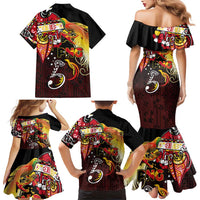 Papua New Guinea 2025 Family Matching Mermaid Dress and Hawaiian Shirt 50th Independence Day Anniversary