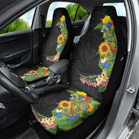Hawaiian Tropical Plants and Chameleon Car Seat Cover Polynesian Art Colorful - Polynesian Pride