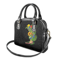 Hawaiian Tropical Plants and Chameleon Shoulder Handbag Polynesian Art Colorful - Polynesian Pride
