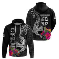 Custom Polynesian Fiji Hoodie Shark and Hibiscus Tapa Pattern Version LT03 - Polynesian Pride