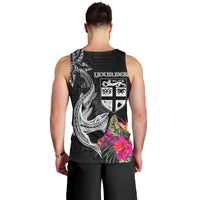 Custom Polynesian Fiji Men Tank Top Shark and Hibiscus Tapa Pattern Version LT03 - Polynesian Pride