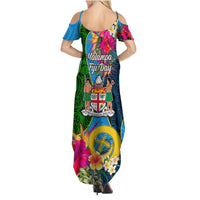 Malampa Fiji Day Family Matching Summer Maxi Dress and Hawaiian Shirt Tropical Plants Mix Polynesian and Tapa Pattern LT03 - Polynesian Pride