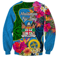 Malampa Fiji Day Sweatshirt Tropical Plants Mix Polynesian and Tapa Pattern LT03 - Polynesian Pride