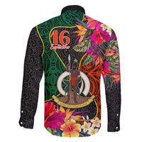 Penama Day Family Matching Long Sleeve Bodycon Dress and Hawaiian Shirt 16th September Polynesian Pattern with Pacific Flower LT03 - Polynesian Pride