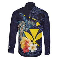 Hawaiian Whale and Kanaka Maoli Symbol Family Matching Tank Maxi Dress and Hawaiian Shirt Hibiscus with Hawaii Map and Polynesian Tattoo Deep Sea Color