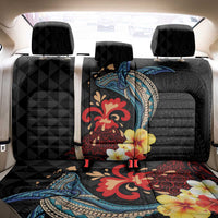Hawaiian Whale and Volcanic Eruption Back Car Seat Cover Hibiscus and Kakau Pattern LT03 - Polynesian Pride