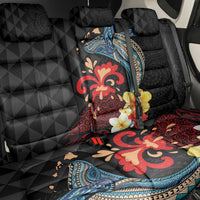 Hawaiian Whale and Volcanic Eruption Back Car Seat Cover Hibiscus and Kakau Pattern LT03 - Polynesian Pride
