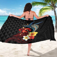 Hawaiian Whale and Volcanic Eruption Sarong Hibiscus and Kakau Pattern LT03 - Polynesian Pride
