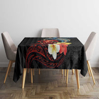 Hawaiian Whale and Volcanic Eruption Tablecloth Hibiscus and Kakau Pattern