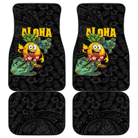 Hawaiian Halloween Car Mats Aloha Pinapple with Mysterious Hands and Polynesian Tribal Tattoo