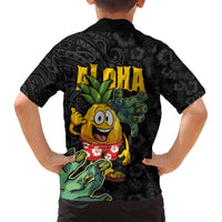 Hawaiian Halloween Family Matching Tank Maxi Dress and Hawaiian Shirt Aloha Pinapple with Mysterious Hands and Polynesian Tribal Tattoo