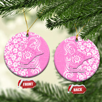 Hawaii Kauai Island Ceramic Ornament Hibiscus Pattern Seamless Tribal Simple Pink LT03 Pink - Polynesian Pride