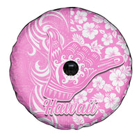 Hawaii Kauai Island Spare Tire Cover Hibiscus Pattern Seamless Tribal Simple Pink LT03 - Polynesian Pride