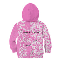 Custom Hawaii Kauai Island Kid Hoodie Hibiscus Pattern Seamless Tribal Simple Pink LT03 - Polynesian Pride
