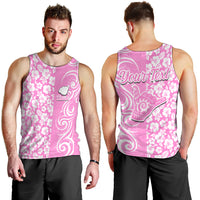 Custom Hawaii Kauai Island Men Tank Top Hibiscus Pattern Seamless Tribal Simple Pink LT03 - Polynesian Pride