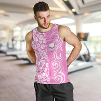 Custom Hawaii Kauai Island Men Tank Top Hibiscus Pattern Seamless Tribal Simple Pink LT03 - Polynesian Pride