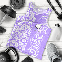Hawaii Kauai Island Men Tank Top Hibiscus Pattern Seamless Tribal Simple Purple LT03 Purple - Polynesian Pride