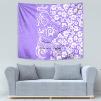 Custom Hawaii Kauai Island Tapestry Hibiscus Pattern Seamless Tribal Simple Purple LT03 - Polynesian Pride