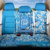 Hawaii Kauai Island Back Car Seat Cover Hibiscus Pattern Seamless Tribal Simple Blue LT03 One Size Blue - Polynesian Pride