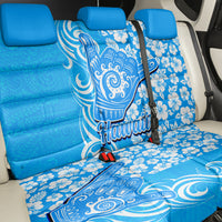 Hawaii Kauai Island Back Car Seat Cover Hibiscus Pattern Seamless Tribal Simple Blue LT03 - Polynesian Pride