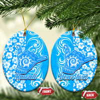 Custom Hawaii Kauai Island Ceramic Ornament Hibiscus Pattern Seamless Tribal Simple Red LT03 - Polynesian Pride