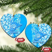 Custom Hawaii Kauai Island Ceramic Ornament Hibiscus Pattern Seamless Tribal Simple Red LT03 - Polynesian Pride