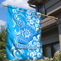 Custom Hawaii Kauai Island Garden Flag Hibiscus Pattern Seamless Tribal Simple Blue LT03 - Polynesian Pride