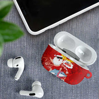 Hawaiian Mele Kalikimaka AirPods Case Funny Santa Riding Lei Dolphin with Kakau Tattoos LT03 - Polynesian Pride