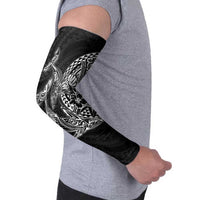 Hawaiian Whales Polynesian Art Motifs Arm Sleeves Black Color - Polynesian Pride