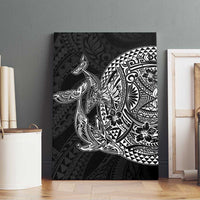 Hawaiian Whales Polynesian Art Motifs Canvas Wall Art Black Color - Polynesian Pride