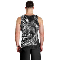 Hawaiian Whales Polynesian Art Motifs Men Tank Top Black Color - Polynesian Pride