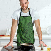 Hawaiian Whales Polynesian Art Motifs Apron Green Color - Polynesian Pride