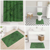 Hawaiian Whales Polynesian Art Motifs Bathroom Set Green Color - Polynesian Pride