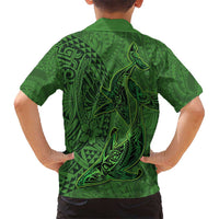 Hawaiian Whales Polynesian Art Motifs Hawaiian Shirt Green Color - Polynesian Pride