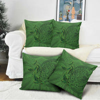 Hawaiian Whales Polynesian Art Motifs Pillow Cover Green Color - Polynesian Pride