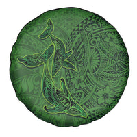 Hawaiian Whales Polynesian Art Motifs Spare Tire Cover Green Color - Polynesian Pride