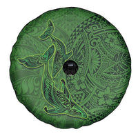 Hawaiian Whales Polynesian Art Motifs Spare Tire Cover Green Color - Polynesian Pride