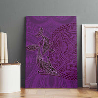 Hawaiian Whales Polynesian Art Motifs Canvas Wall Art Purple Color - Polynesian Pride