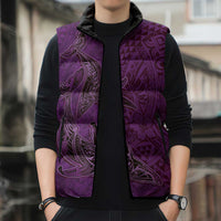 Hawaiian Whales Polynesian Art Motifs Sleeveless Puffer Jacket Purple Color - Polynesian Pride