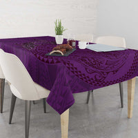 Hawaiian Whales Polynesian Art Motifs Tablecloth Purple Color - Polynesian Pride