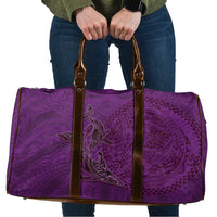 Hawaiian Whales Polynesian Art Motifs Travel Bag Purple Color - Polynesian Pride